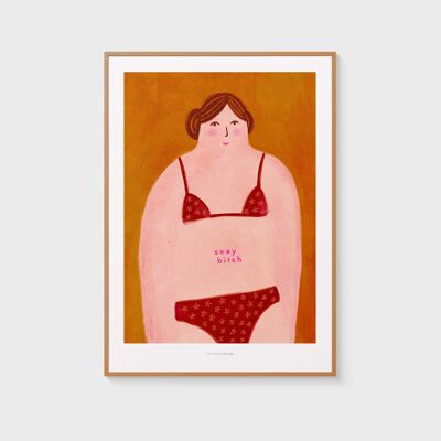 Perra sexy A4 | Ilustración Mujeres Lámina artística