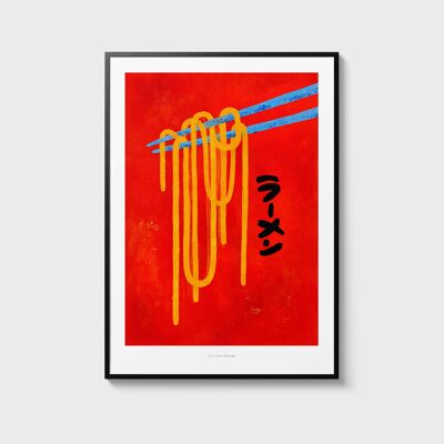 Tagliatelle Ramen giapponesi A3 | Illustrazione Poster Stampa artistica