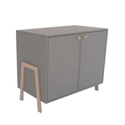 Commode Polly Basic met deurtjes - Grijs