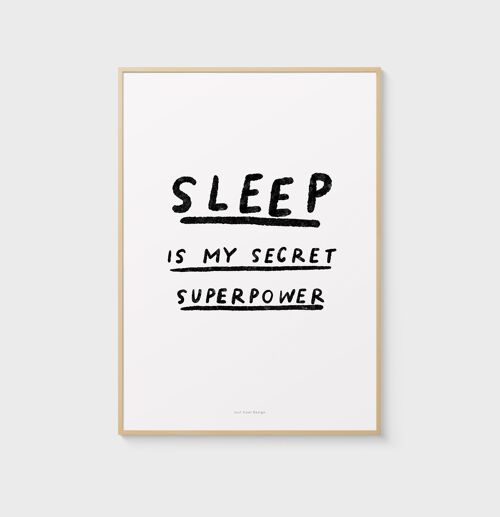 A3 Quote Wall Art Print | Sleep is my secret superpower