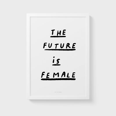 Stampa artistica da parete con citazione A3 | Il futuro è femminile