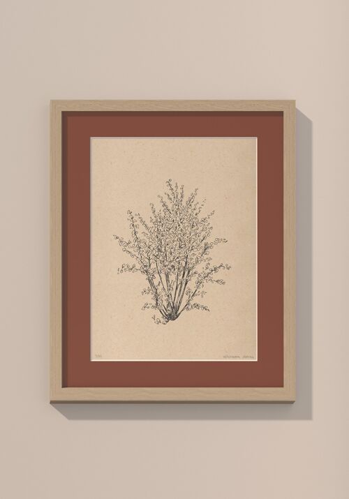 Print hazelnootboom met passe-partout en lijst | 24 cm x 30 cm | Casa Otelli