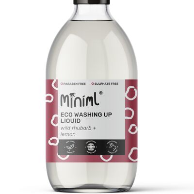 Washing Up Liquid - Rhubarb + Lemon - 12 x 500ML Glass Pump 
(MIN300)