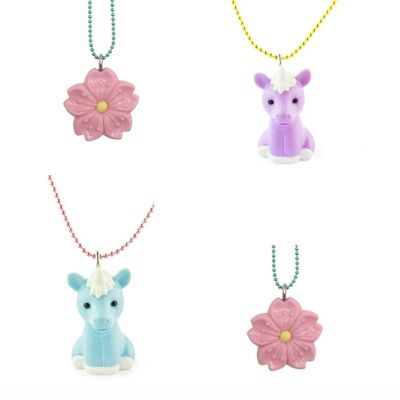 6 pcs Pop Cutie X Iwako Sakura Unicorn Necklaces Wholesale