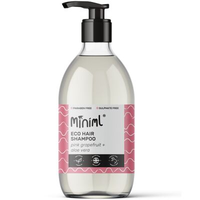 Hair Shampoo - Pink Grapefruit & Aloe Vera - 12 x 500ML Glass Pump
 (MIN143)