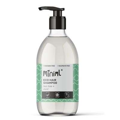 Hair Shampoo - Tea Tree + Mint - 12 x 500ML Glass Pump 
(MIN274)