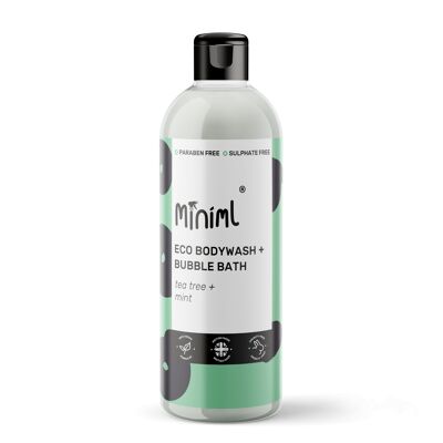 Bodywash + Bubblebath - Tea Tree + Mint - 12 x 500ML PET Flip (MIN191)