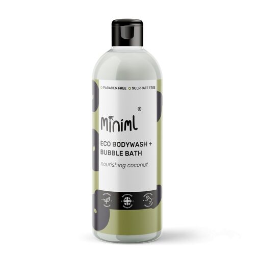 Bodywash + Bubblebath - Nourishing Coconut - 12 x 500ML PET Flip (MIN293)