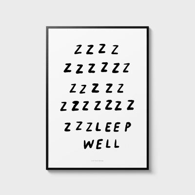 A3 Quote Wall Art Print | Zzzzzzzzzleep well