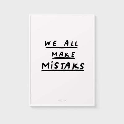 A3-Zitat-Wand-Kunstdruck | Wir alle machen Fehler