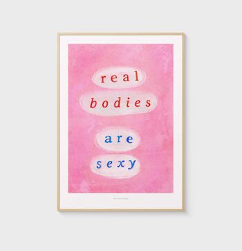 A3 Les vrais corps sont sexy | Affiche de citation féministe Impression artistique 2