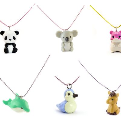 Pop Cutie X Iwako Animals Kids Necklaces