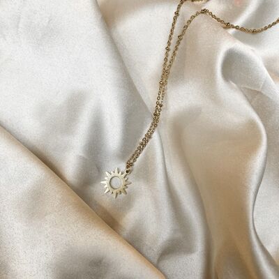 Collier Halo ☀ pendentif soleil or