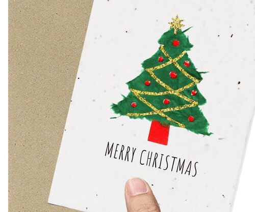 Christmas Tree Card, Eco friendly, Plantable, Seeded