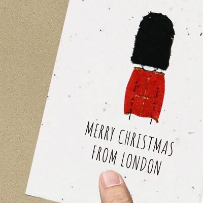 Tarjeta de Navidad de Londres, respetuosa del medio ambiente, plantable, sin semillas