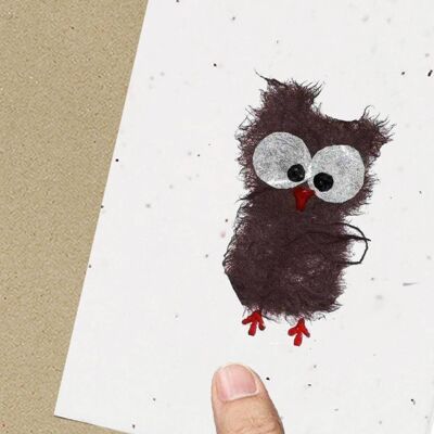 Tarjeta con semillas ecológicas Happy Owl
