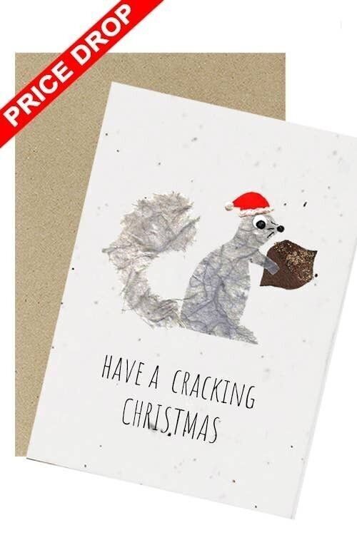 DISCOUNT Squirrel Christmas Eco friendly, Plantable, Seeded