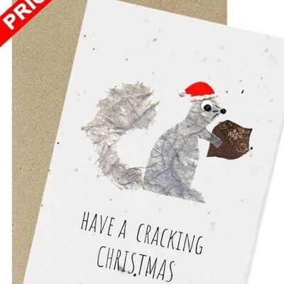 DISCOUNT Squirrel Christmas Eco friendly, Plantable, Seeded