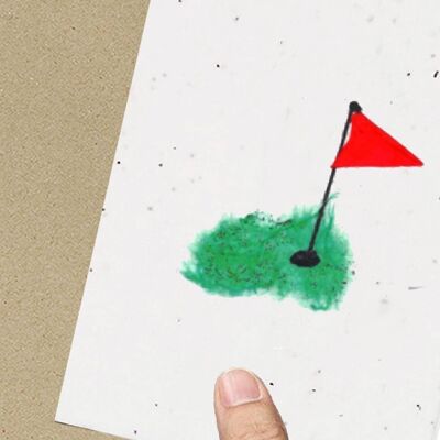 Umweltfreundliche Golfkarte mit Samen