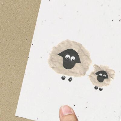 Tarjeta con semillas ecológicas Happy Sheep and Lamb