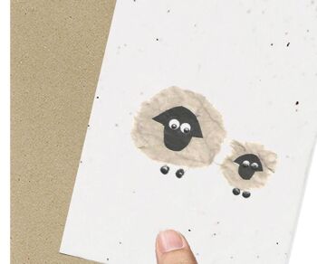 Carte de graines écologiques Happy Sheep and Agneau 1