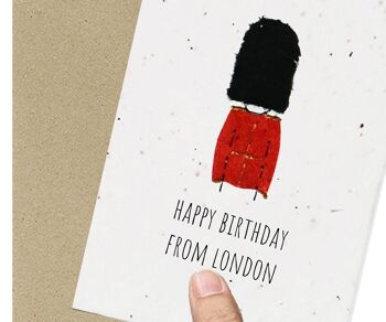 Carte d'anniversaire de Londres, écologique, plantable, ensemencée 1