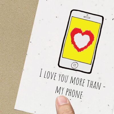 Phone Love Card Eco-Friendly Plantable Seeded