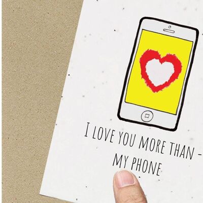 Phone Love Card Eco-Friendly Plantable Seeded
