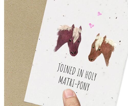 Funny Wedding Card, Horse Eco friendly Plantable Seeded
