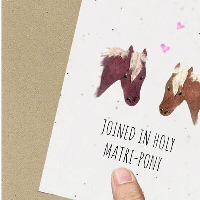 Funny Wedding Card, Horse Eco friendly Plantable Seeded