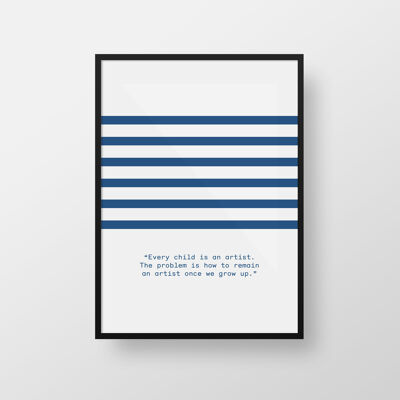 Striped Print A4. Artist Quotes Collection