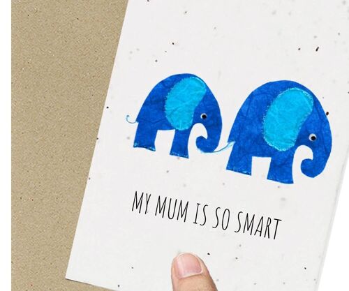 Elephant Mum Mom Card Eco-Friendly Plantable Seeded