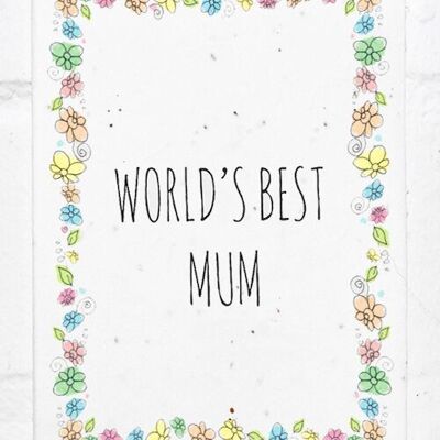 Worlds Best Mum Mom Ecológico Plantable Sembrado