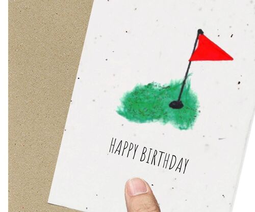 Golf Birthday Card, Eco friendly, Plantable, Seeded