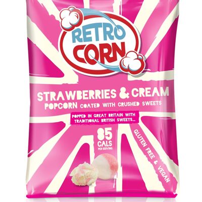 Retrocorn Strawberries and Cream Popcorn Snack pack