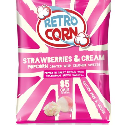 Retrocorn Strawberries and Cream Popcorn Snack pack