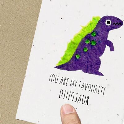 Dinosaur Card, Eco friendly, Plantable, Seeded