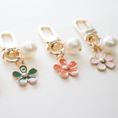 Bag charm - Pearly pearl - pink