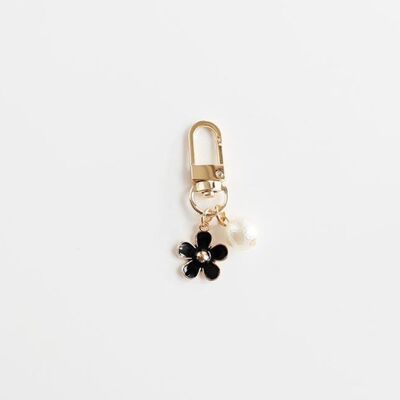 Bag charm - Pearly pearl - black