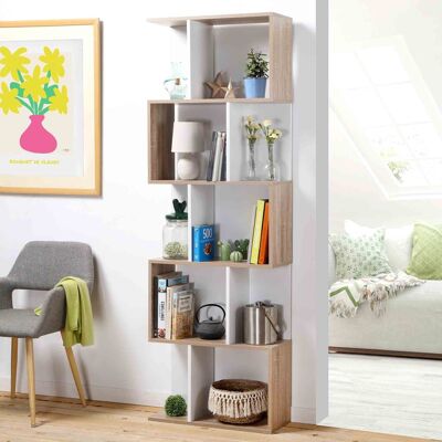 Multi-case bookcase H180 cm - Wood and White Decor