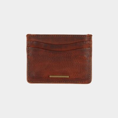 Leather card holder - tabacoo