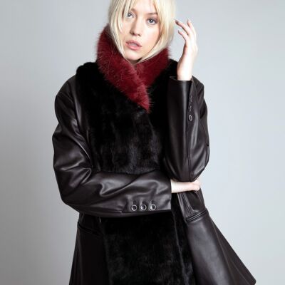 Faux fur scarf - black