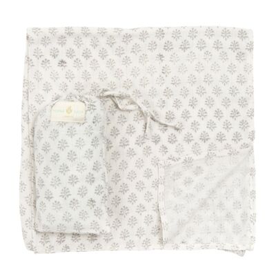 Little Bouti Muslin & Bag - Elephant Grey - Large