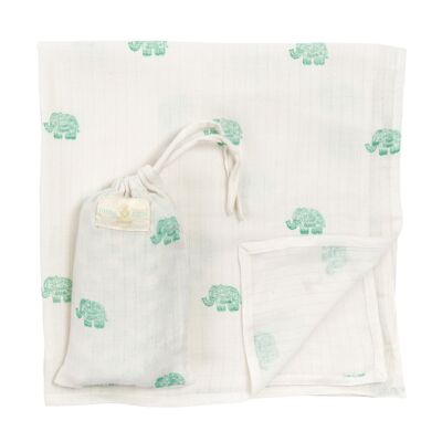 Elephant Muslin & Bag - Goa Green - Large