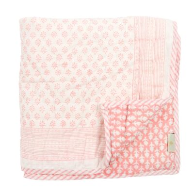 Little Bouti Reversible Baby Quilt - Jaipur Pink