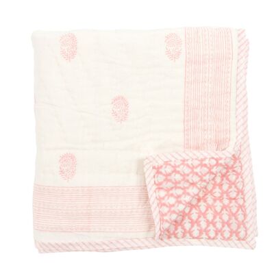 Torna Paisley Reversible Baby Quilt - Jaipur Pink
