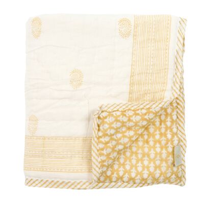 Torna Paisley Reversible Baby Quilt - Jodphur Sand