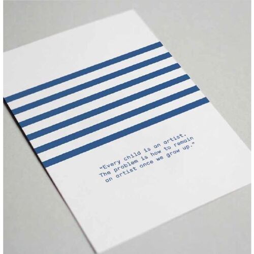 Striped Postcard. Artist Quotes Collection