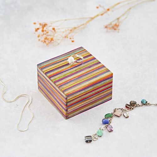 Multi-coloured Small Mango Wood Trinket Box