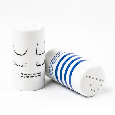 Striped Salt and Pepper Shakers. Artist Quotes Collection